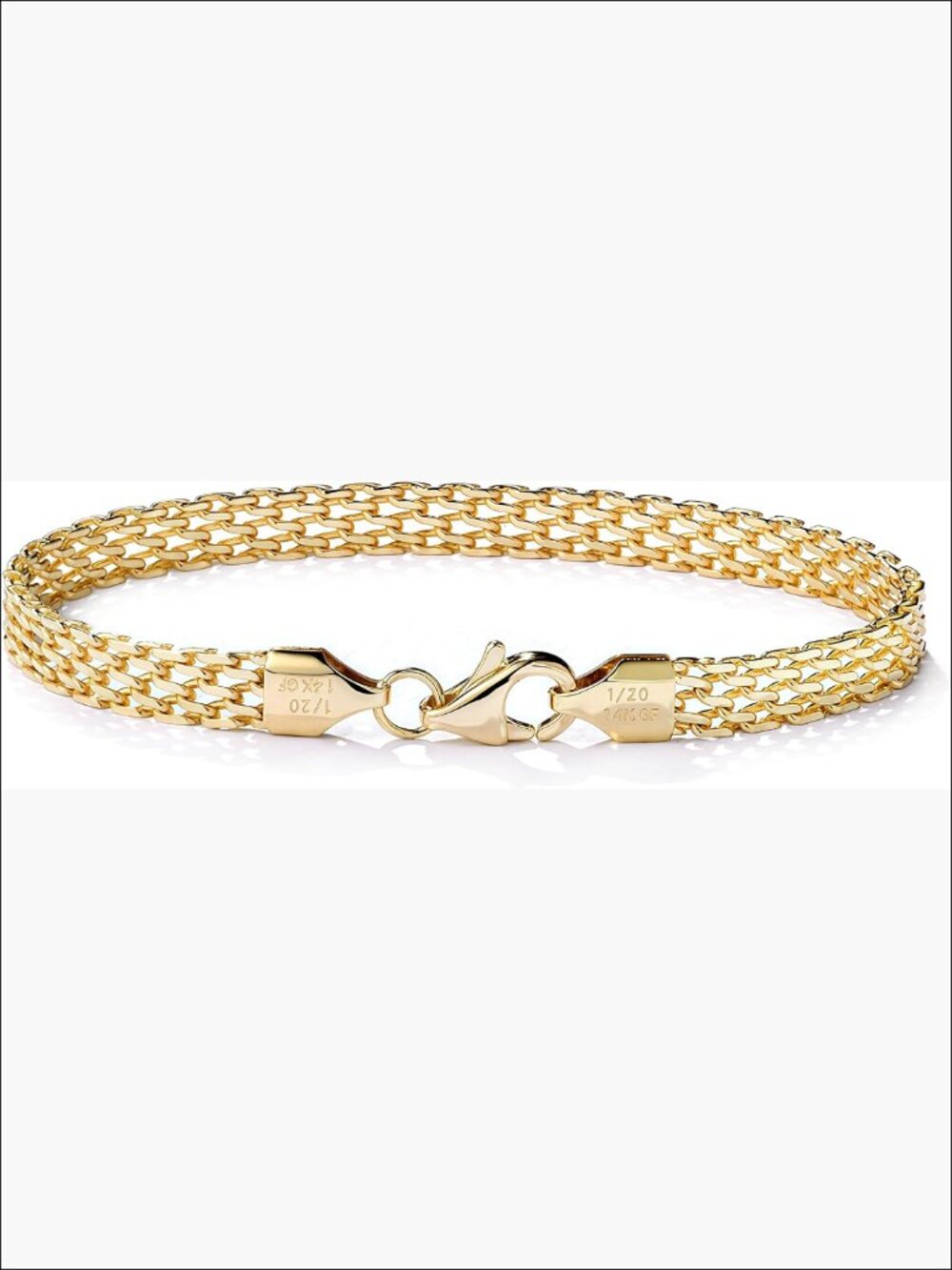 5mm Mesh Link Chain Bracelet 14K Gold Filled Dainty Link Bracelet 6.5-8 Inches